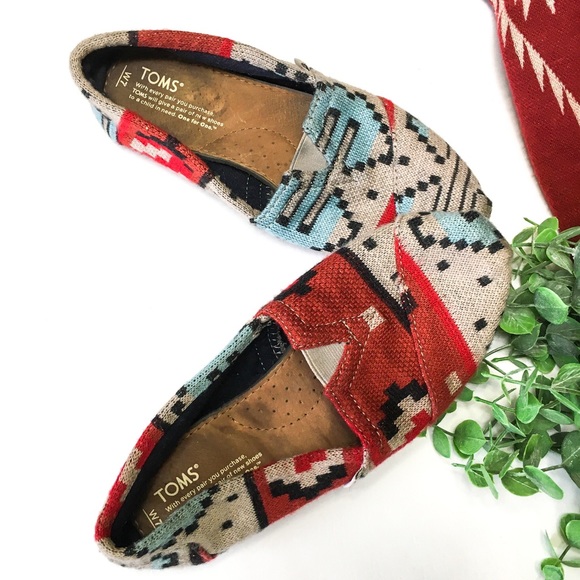 Toms Shoes - Toms Aztec Boho Wool Flats, Fall Winter, sz 7